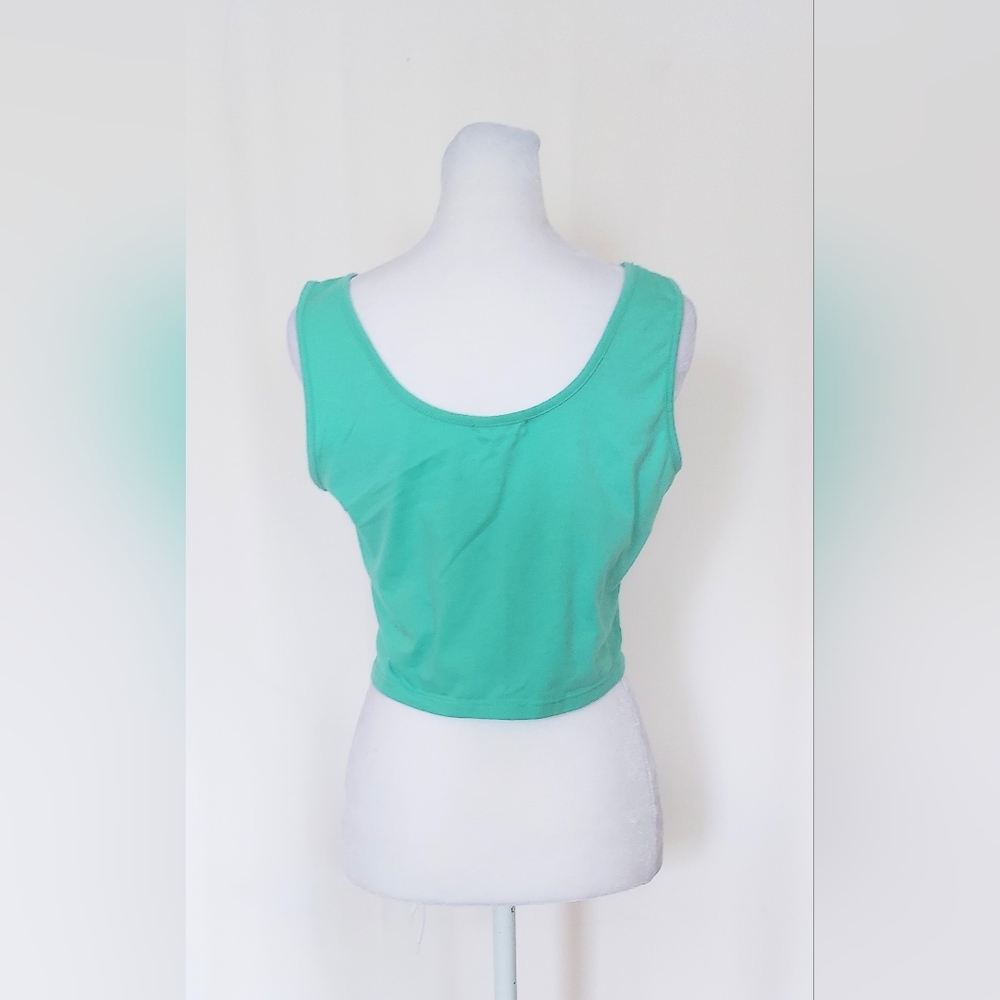 Fifth Parallel Threads Cropped Tank Top Green Size Large - Picture 3 of 5